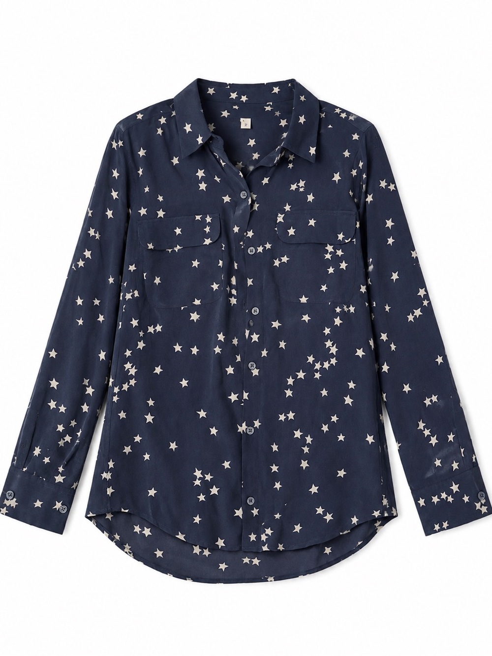 Equipment Navy Star-Print Button-Up Shirt